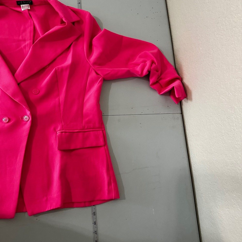 Venus‎ Hot Pink Blazer & Shorts Set Women's Suit Set Double Breasted - Picture 3 of 6